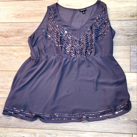 torrid Tops - Torrid Grey beaded short sleeve top